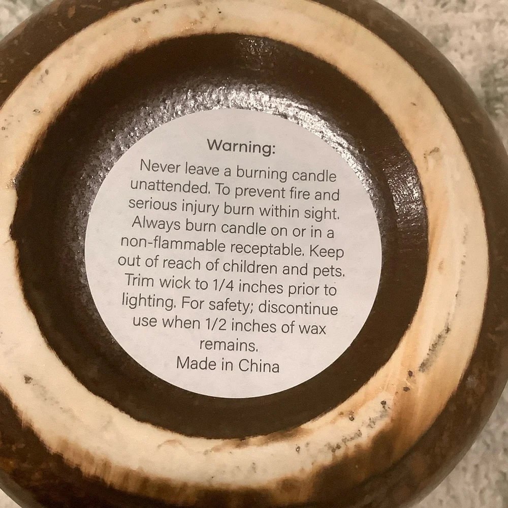 Ceramic Scented Honey Bun Soy Candle NWT 14 oz.   - Brown Gold and White Glazing - Picture 13 of 16